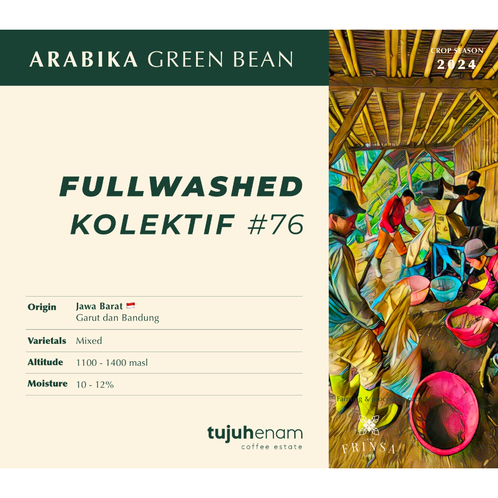 

Green Bean Arabika - FULL WASHED #76 Collective Garut Jawa Barat | GB Biji Mentah Asalan Sortir Wash | Kopi Tujuhenam 76