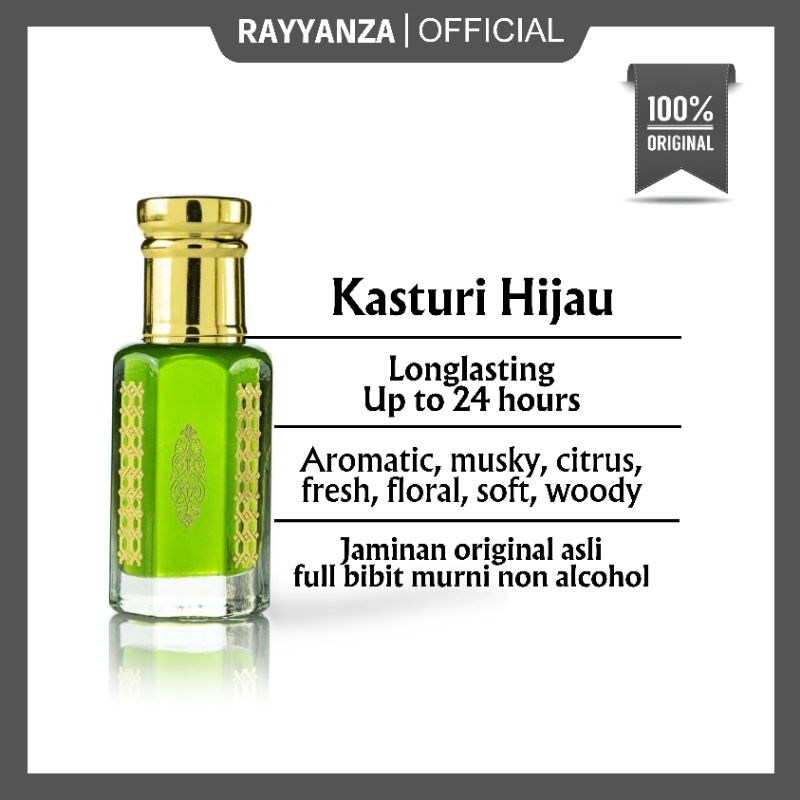 PARFUM SHOLAT | MINYAK WANGI KASTURI HIJAU ASLI MURNI NON ALKOHOL