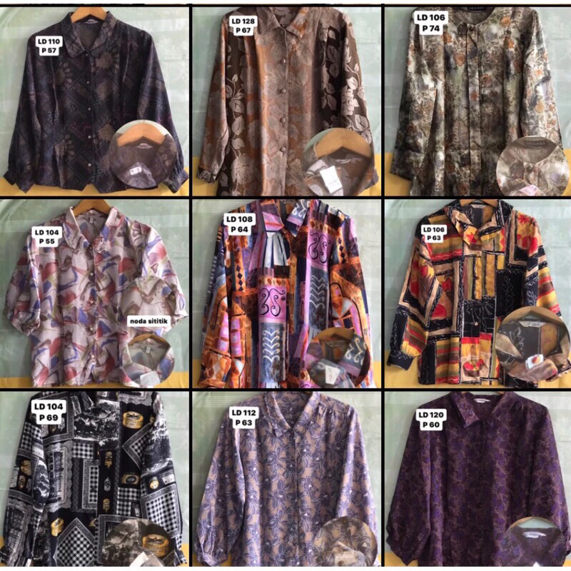 Blouse Vintage Motif/Blouse Vintage Wanita