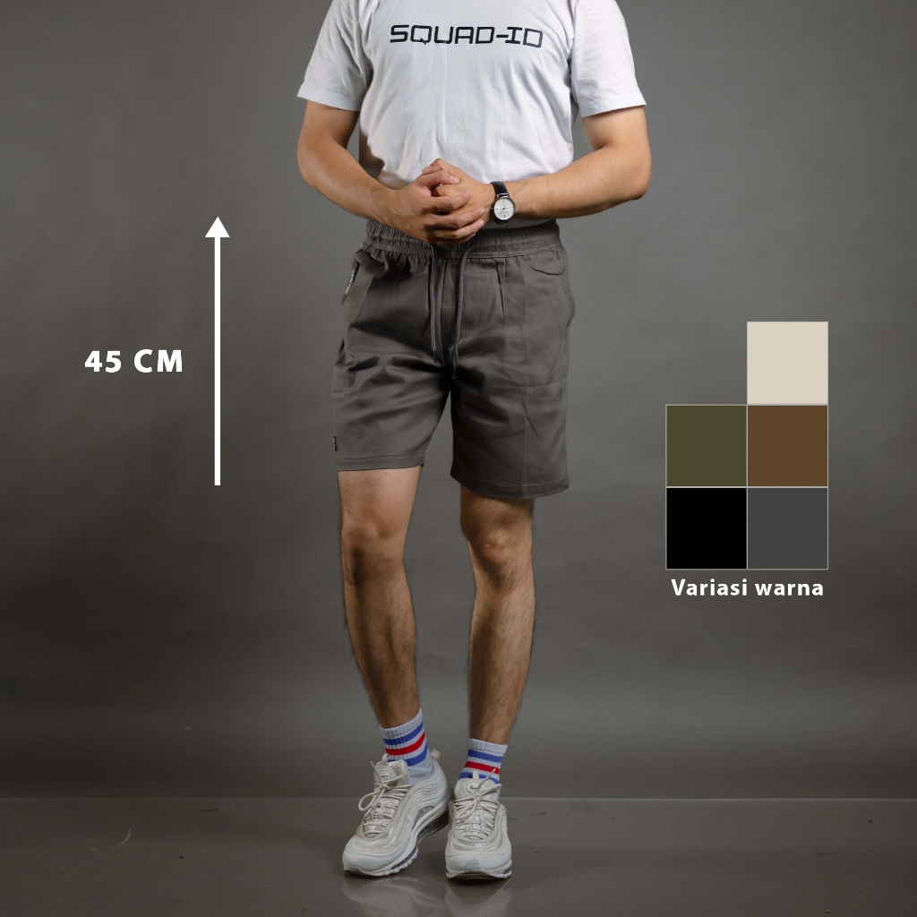 SQUAD-ID Celana Pendek Boardshort Pria Chinos Santai Premium Termurah Clana Cowok Polos Santai Pingg