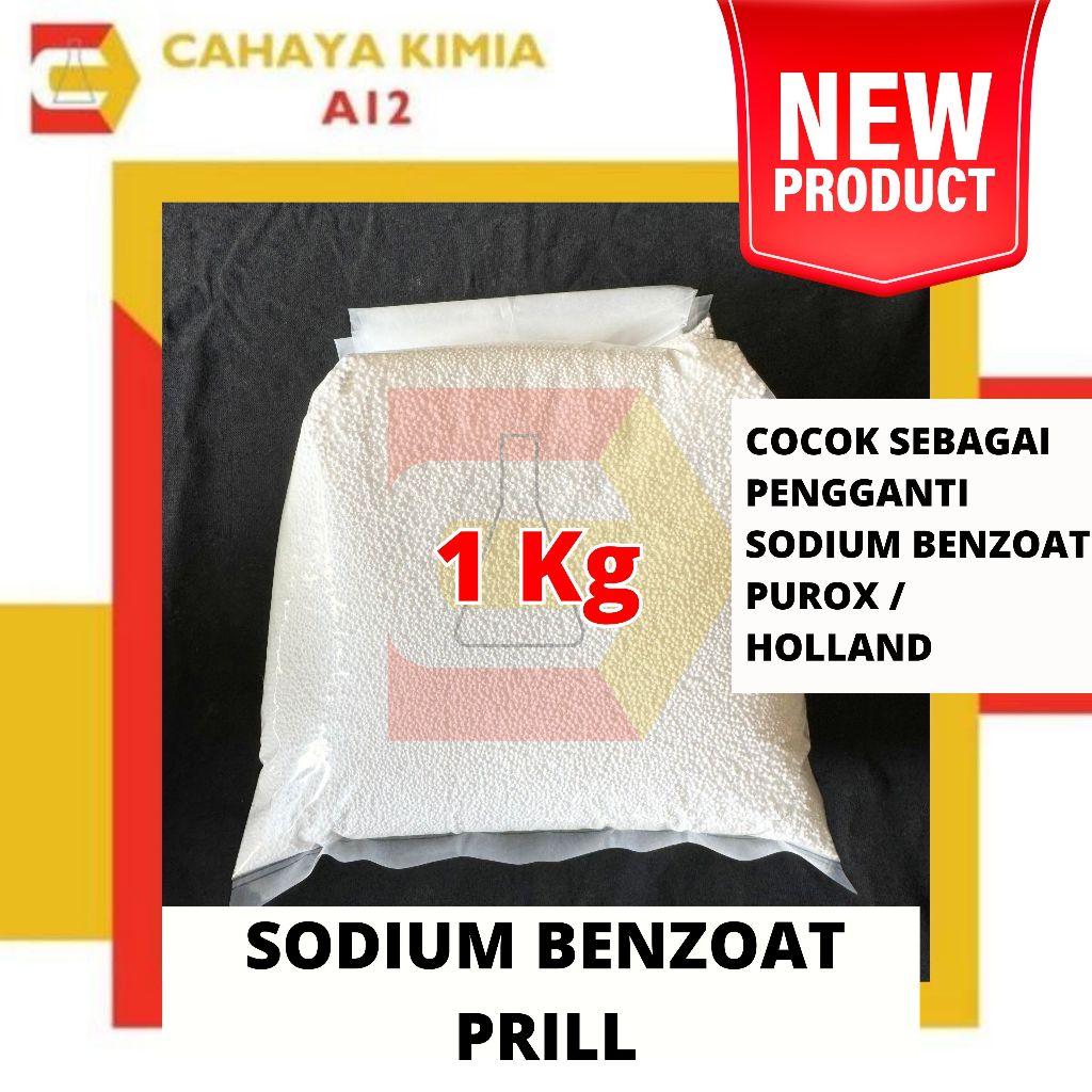 

SODIUM BENZOAT PRILL / BENZOAT PENGGANTI PUROX / NATRIUM BENZOAT PRILL 1KG