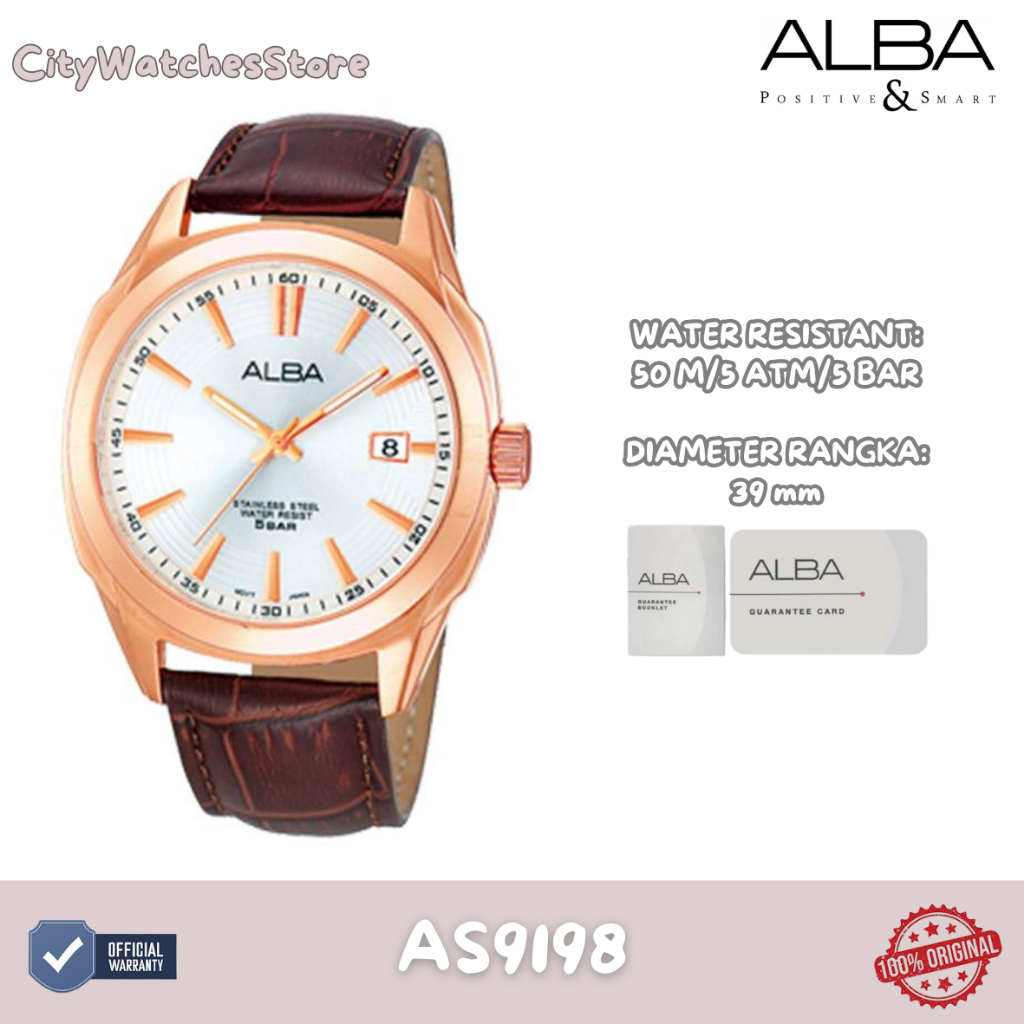 10.10 SALE | Jam Tangan Pria Analog Original Alba Tali Rantai Stainless Steel Anti Air Anti Karat Or