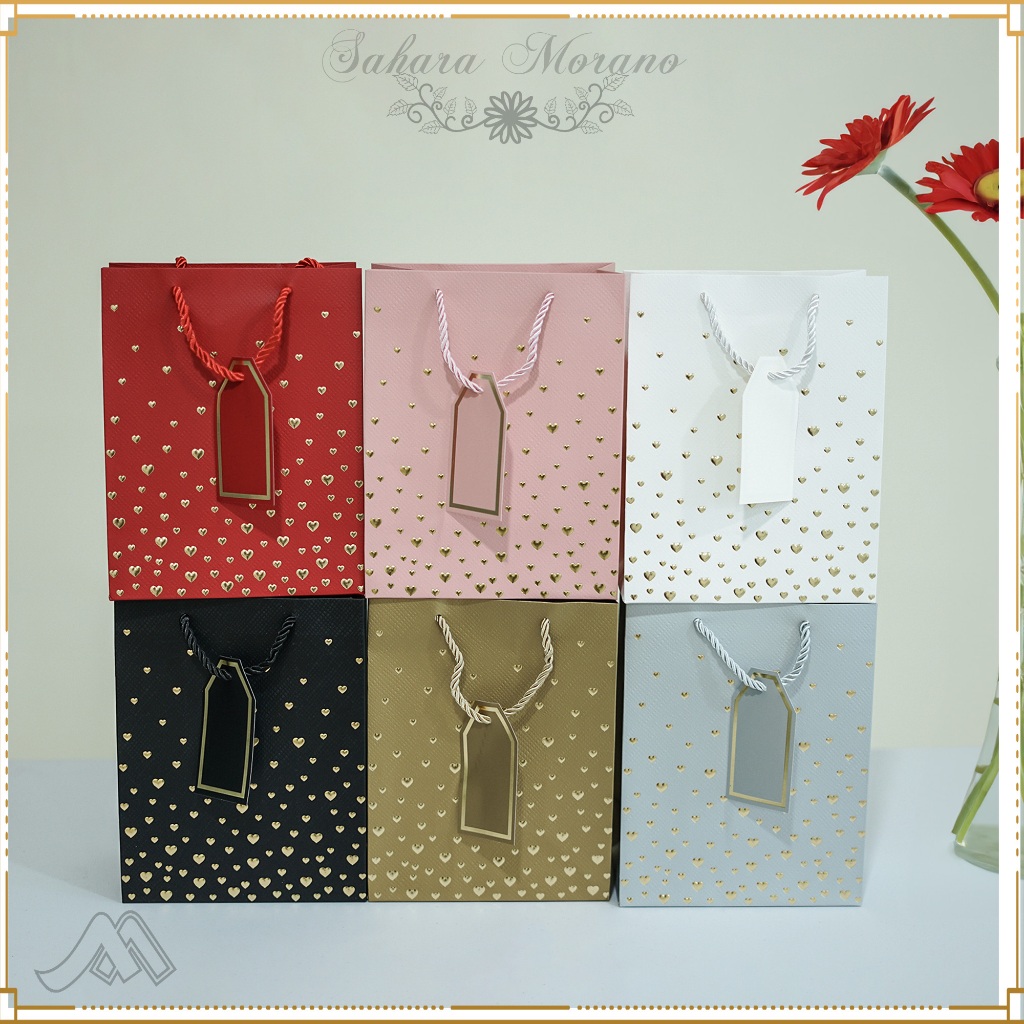 

Paper Bag Emboss Motif Love Polkadot Tas Hadiah Goodie Bag Shopping Bag Tas Belanja Tas Souvenir