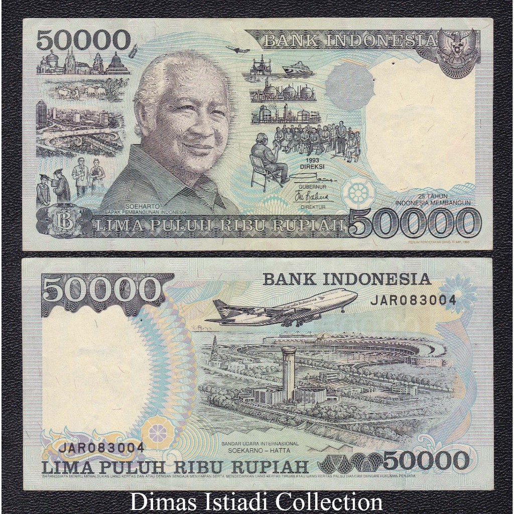 Uang Kuno 50000 Suharto 1993 Kertas