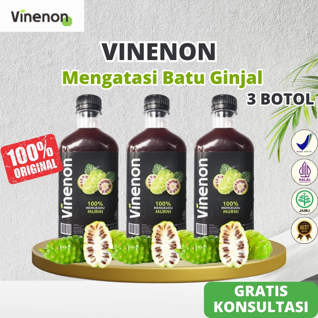 

Vinenon Cuka Mengkudu Menghancurkan Batu Ginjal Lancarkan Purin Atasi Asam Urat Kolesterol - 3 Botol