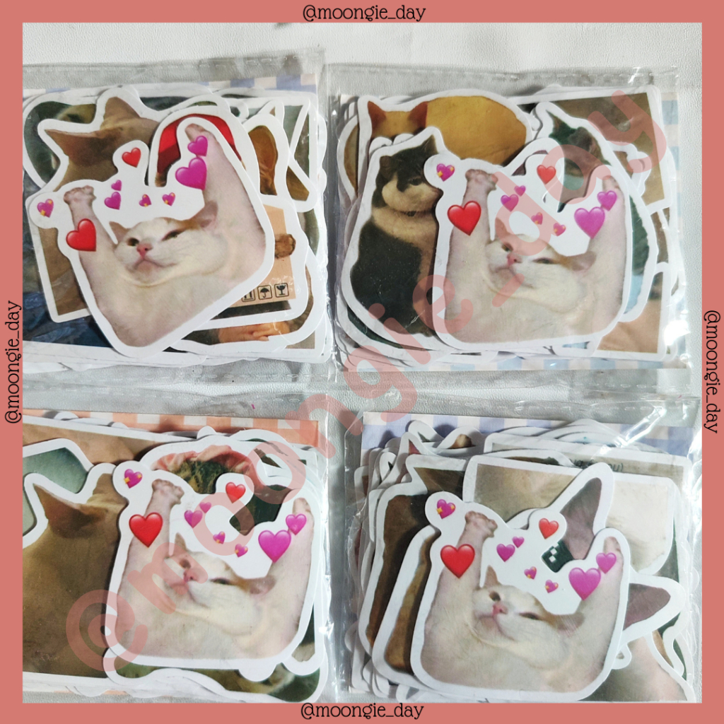 

45 LEMBAR/BAG STIKER KERTAS TEMA KUCING MEME CAT FACE FUNNY BULLET JURNAL JOURNAL DIY DIARY LUCU MURAH