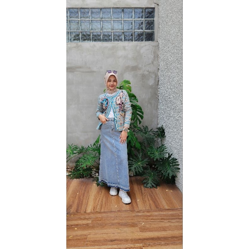 Skirt jeans natural color / skirt import bkk