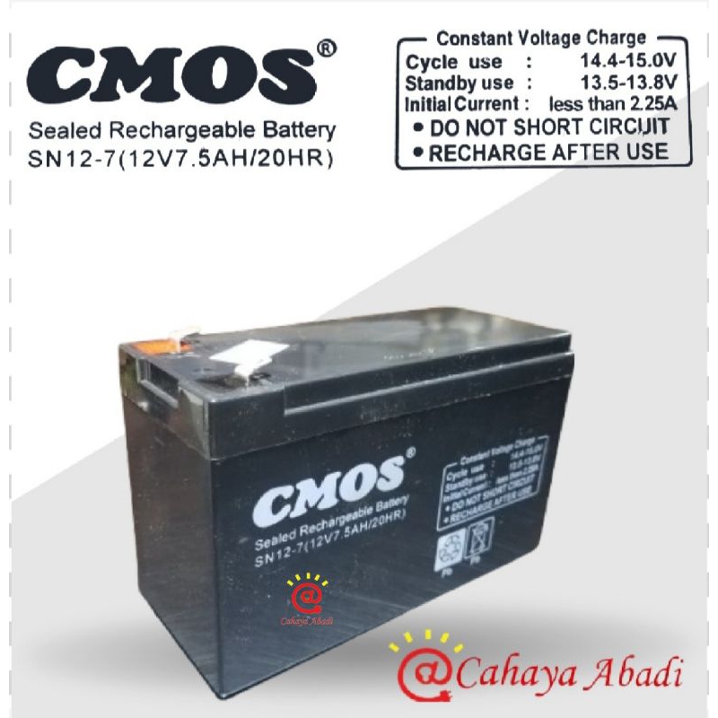 CMOS Aki Kering 12V 7,5Ah / Accu Battery Baterai 12 Volt 7.5AH CMOS