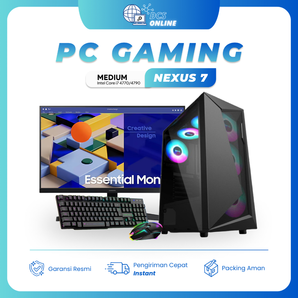 Pc RAKITAN CPU LIVE STREAMING/GAMING/RENDERING/EDITING FULLSET Monitor SAMSNG 24'' FLAT+ VGA R9-370/