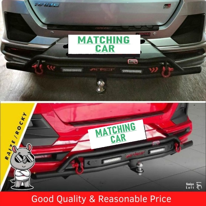 Tanduk Belakang Bumper Towing Bar Besi Mobil Calya Sigra Rhino Armor