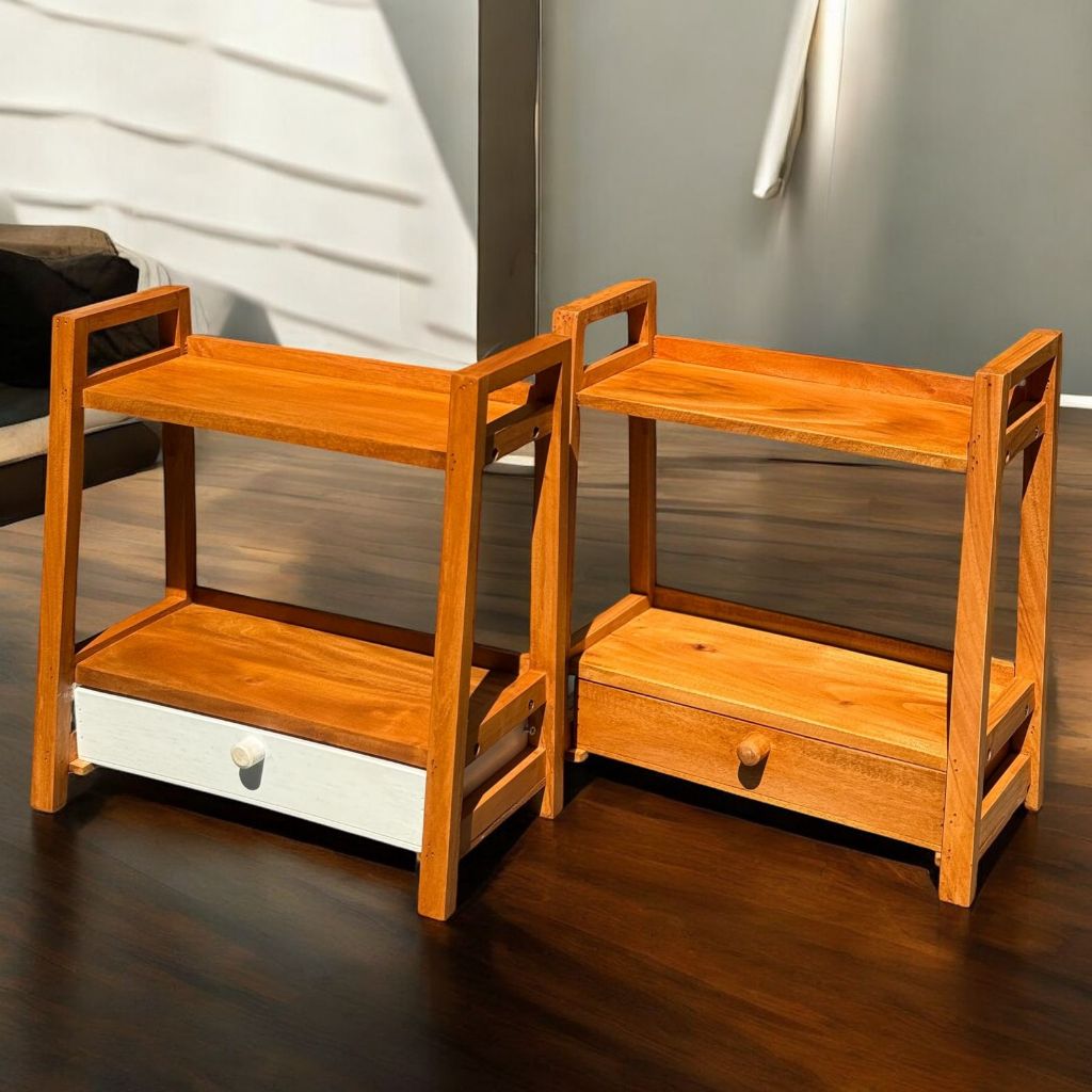 RAK KAYU AESTETIC VAREASI LACI BUMBU DAPUR/RAK MAKEUP