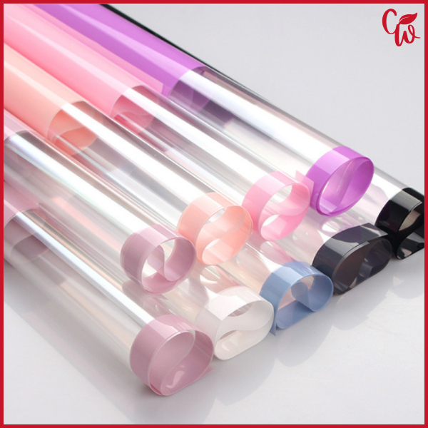 

Kertas Buket Cellophane Flower Wrapping Paper Color Frame Transparan List Waterproof Ecer KB6054