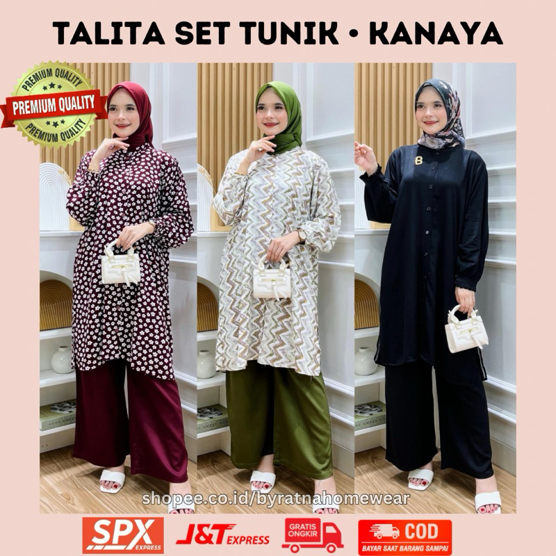 TALITA SET TUNIK KANAYA - set talita tunik kanaya set tunik rayon twill setelan tunik rayon twill on
