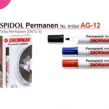 

SNOWMAN Spidol permanent AG 12 Hitam (1 pcs) / Marker