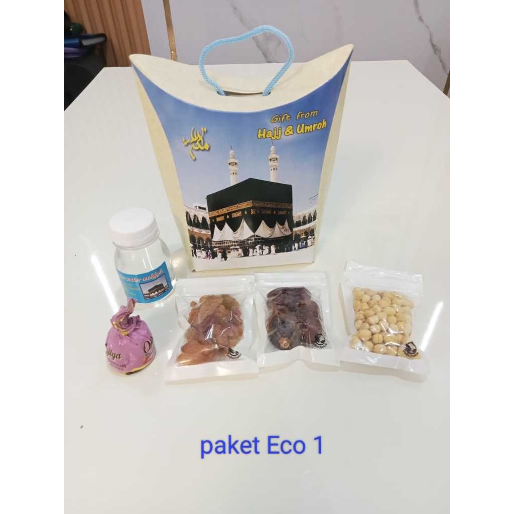 

paket oleh oleh haji umroh goody bag paket ekonomis kismis kurma zamzam coklat