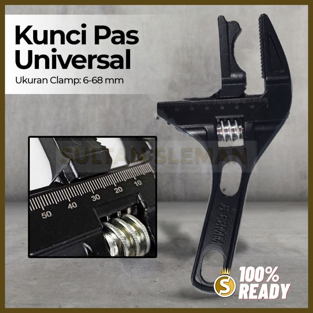 Kunci Pas Universal Wrench 6-68mm / Kunci Inggris Kunci Pipa Kunci Pas Universal Adjustable Wrench