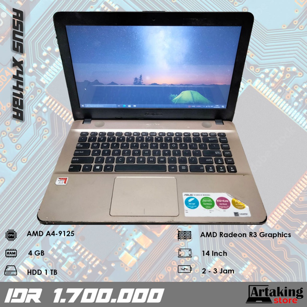 Asus X441BA - AMD A4 - Ram 4 GB - Normal Siap Pakai