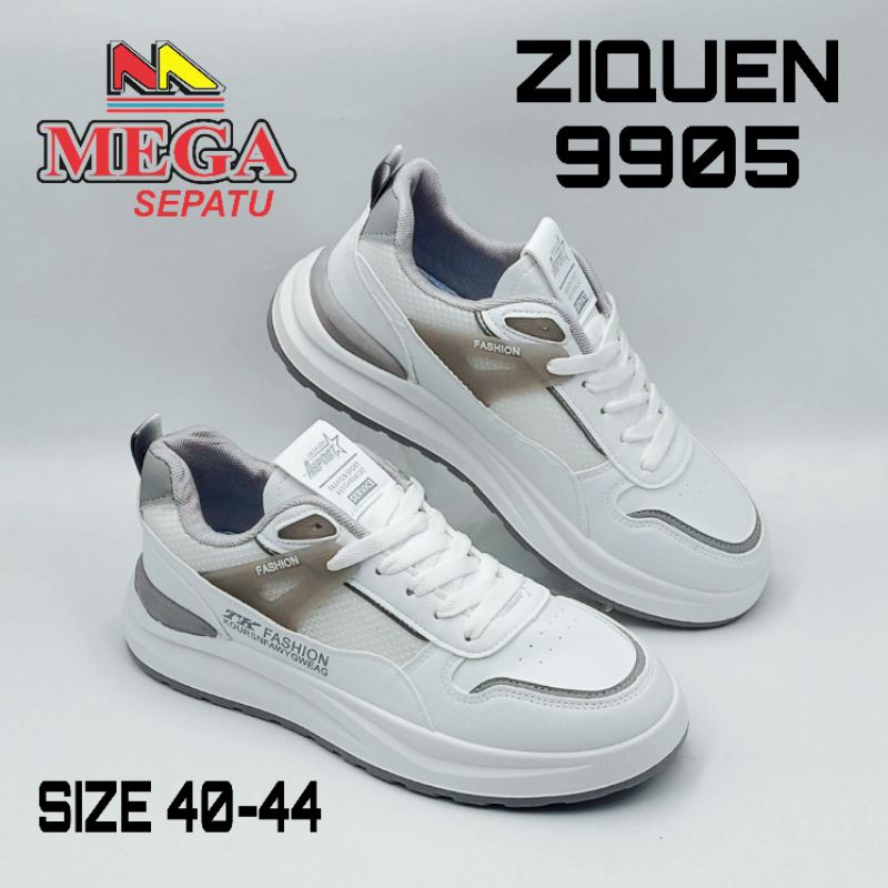 SEPATU SNEAKERS PRIA TERBARU MEREK ZIQUEN 9905 GREY