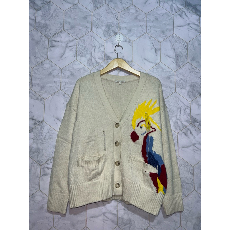 Rajut cardigan motif oversize bordir