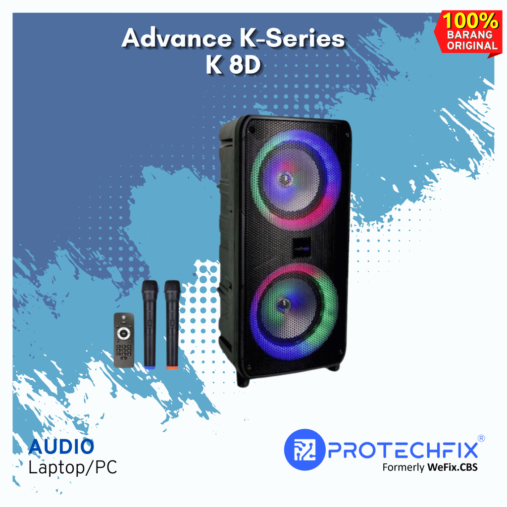 Speaker Bluetooth Portable Advance K8D A Karaoke Micro SD FM Radio