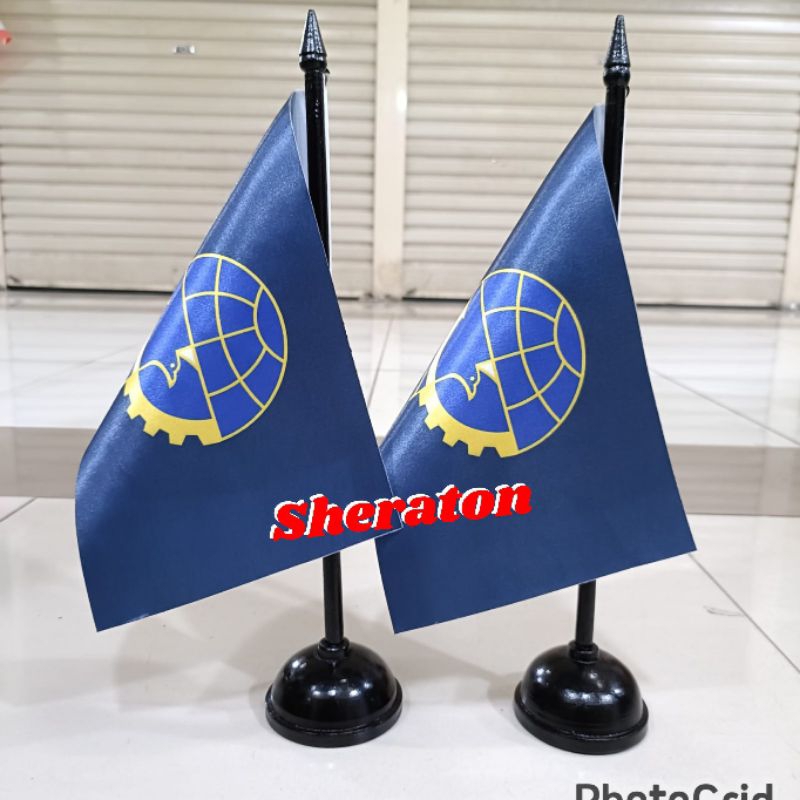 

Bendera logo Dinas Perhubungan+tiang kayu meja