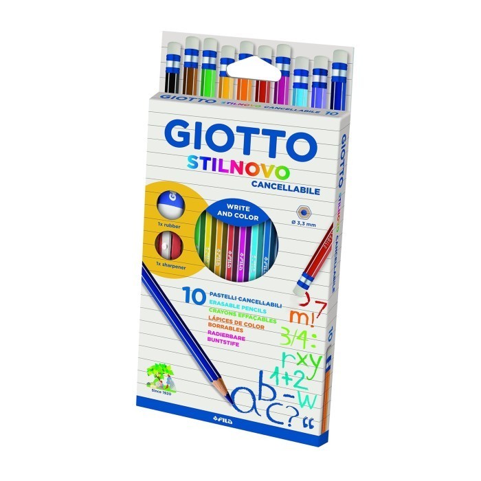 

Pensil Warna Giotto 256800 Stilnovo Erasable Isi 10 Warna Bisa Dihapus