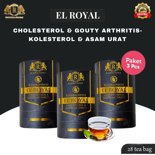 

El Royal Cholesterol 3 PCS Teh Herbal Ampuh untuk Menurunkan Gula, Kolesterol, dan Asam Urat