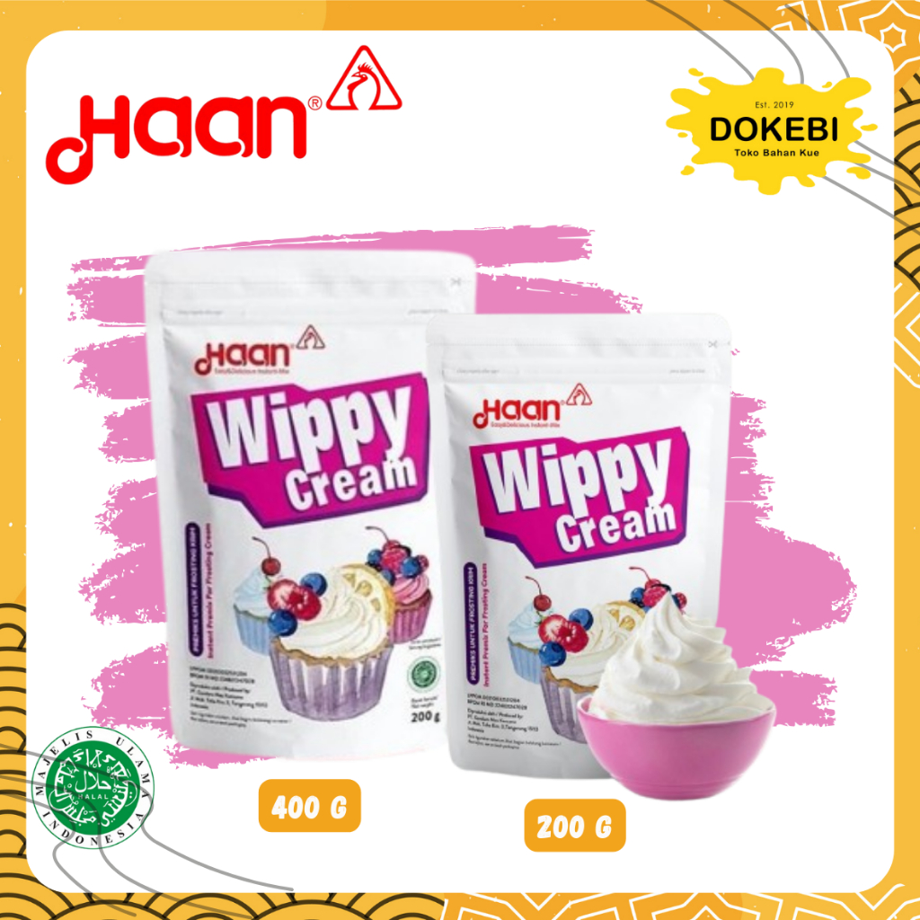 

HAAN WIPPY CREAM POUCH 200 / 400 GR Pouch - Frosting Krim / Bubuk Whipping Whip Cream 200gr 400gr