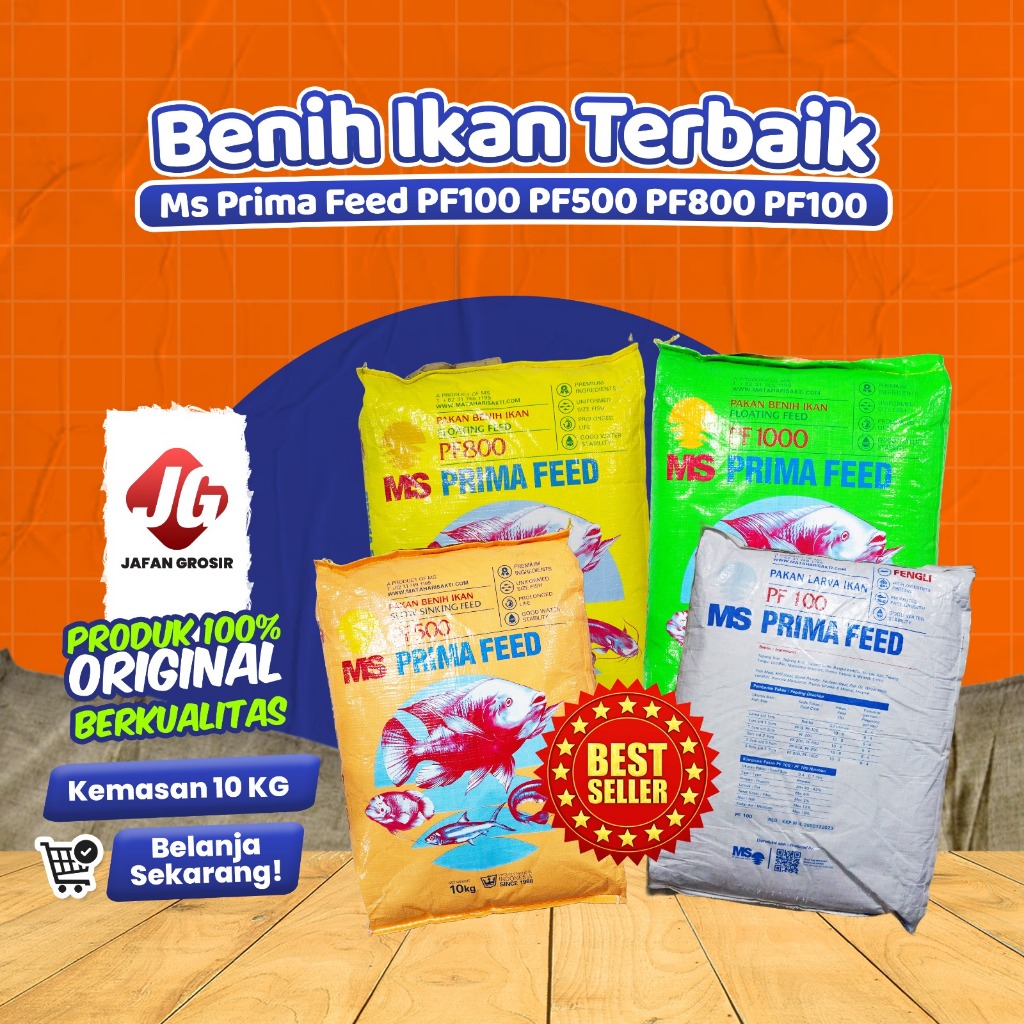 PAKAN BIBIT IKAN PF 100 PF 500 PF 800 PF 1000 PAKAN IKAN NILA MAS GURAME 10 KG