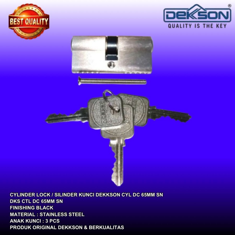 Cylinder Lock / Silinder Kunci Dekkson DKS CYL DC 65mm SN