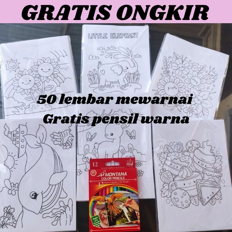 

50 lembar halaman mewarnai gratis pensil warna