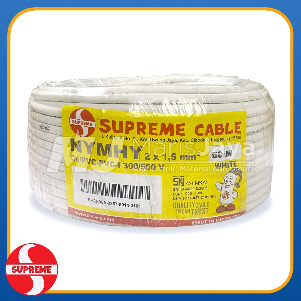 Kabel Serabut SUPREME NYMHY 2x1,5 2x1.5 mm 50 meter (PER ROLL)