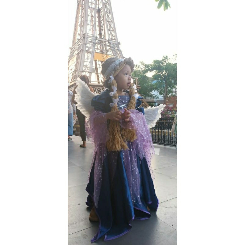 Topi Rajut Rambut Panjang Renda Premium/Topi Gaya Korea /Topi Rambut Palsu bayi Anak