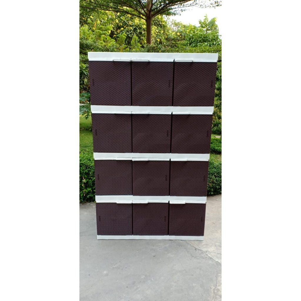 lemari akako 3 pintu susun 4 rotan jumbo
