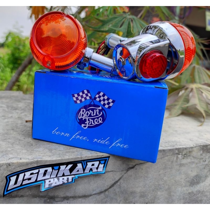 sein gt mini besi crom import borfree lampu sen gt mini retro classic klasik pnp motor custom honda 