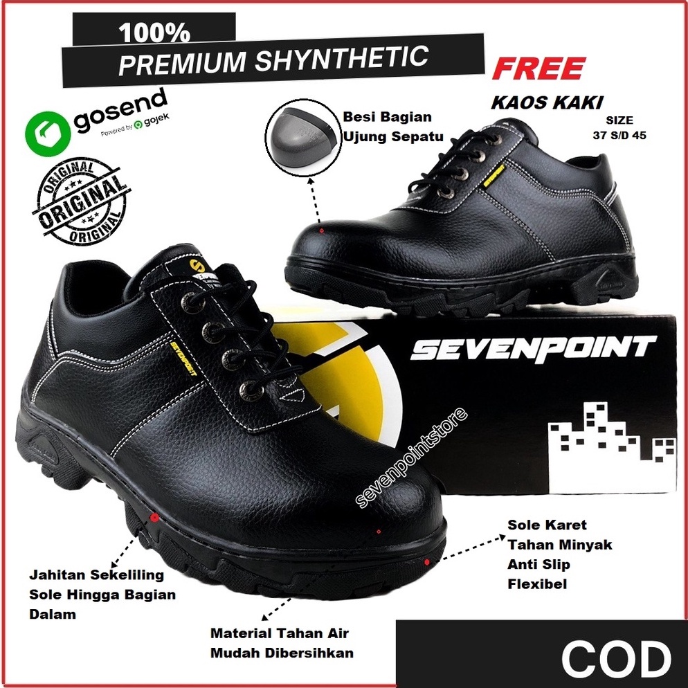 Terbagus Sepatu Safety Pria Original Pria Wanita Ujung Besi Septi Sefty Savety Shoes Boots Kerja Pro