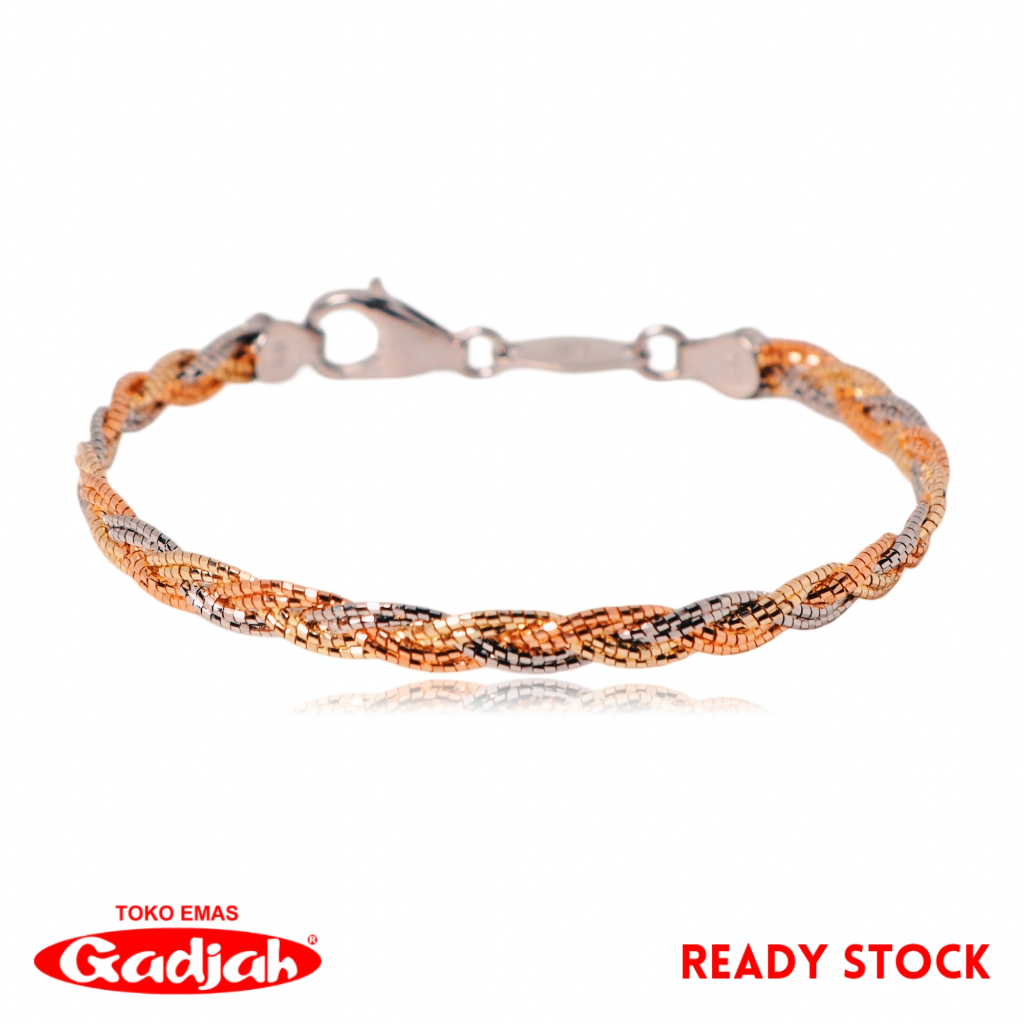Gelang Emas Kepang 3 warna Cassandra  - Toko Emas Gadjah