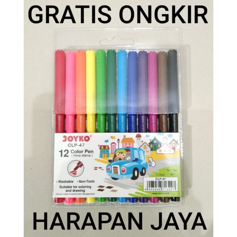 

Spidol 12 Warna CLP-47 JOYKO Per Papan