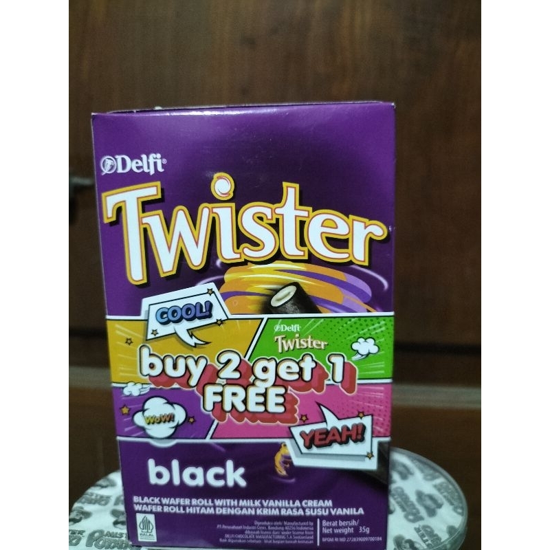 

Delfi TWISTER BUY 2 GET 1 / @ 35 gr ( 2 coklat+ vanila cream)