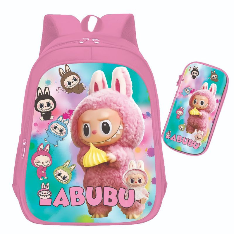 Tas anak motif labubu/Tas anak tk lucu GRATIS TEMPAT PENSIL/tas anak cewek tk/tas anak perempuan tk 