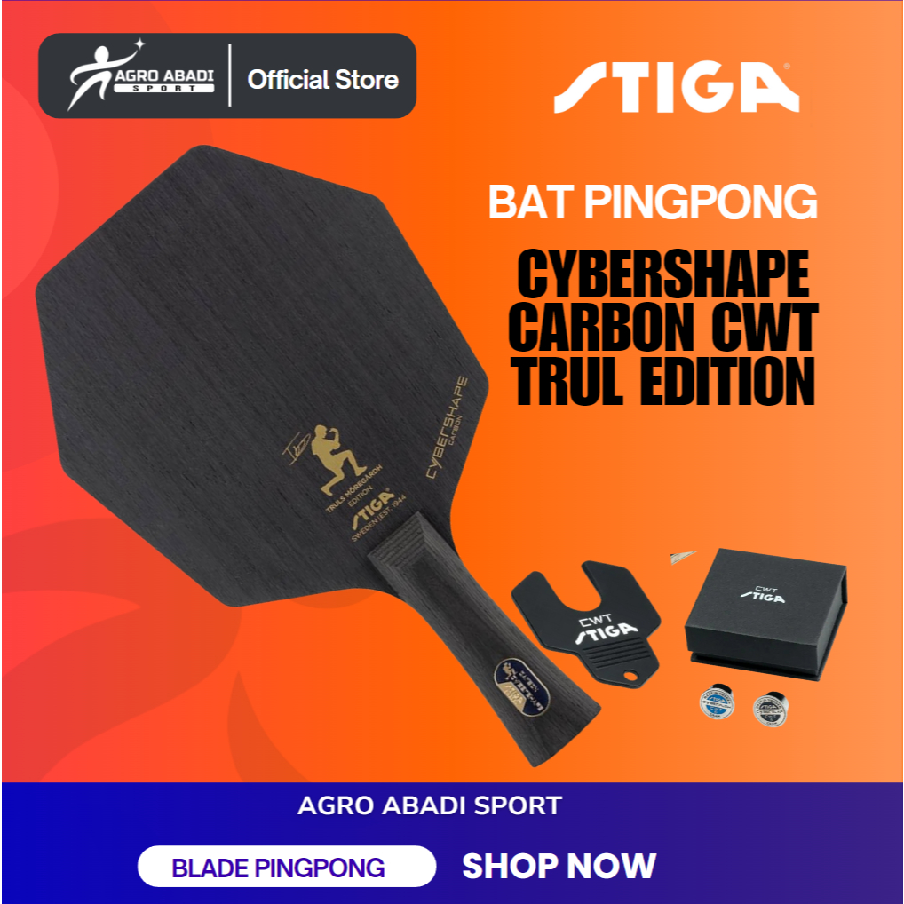 Cybershape Carbon CWT TRULS edition Kayu Blade/ Bet Pingpong Stiga ITTF Original