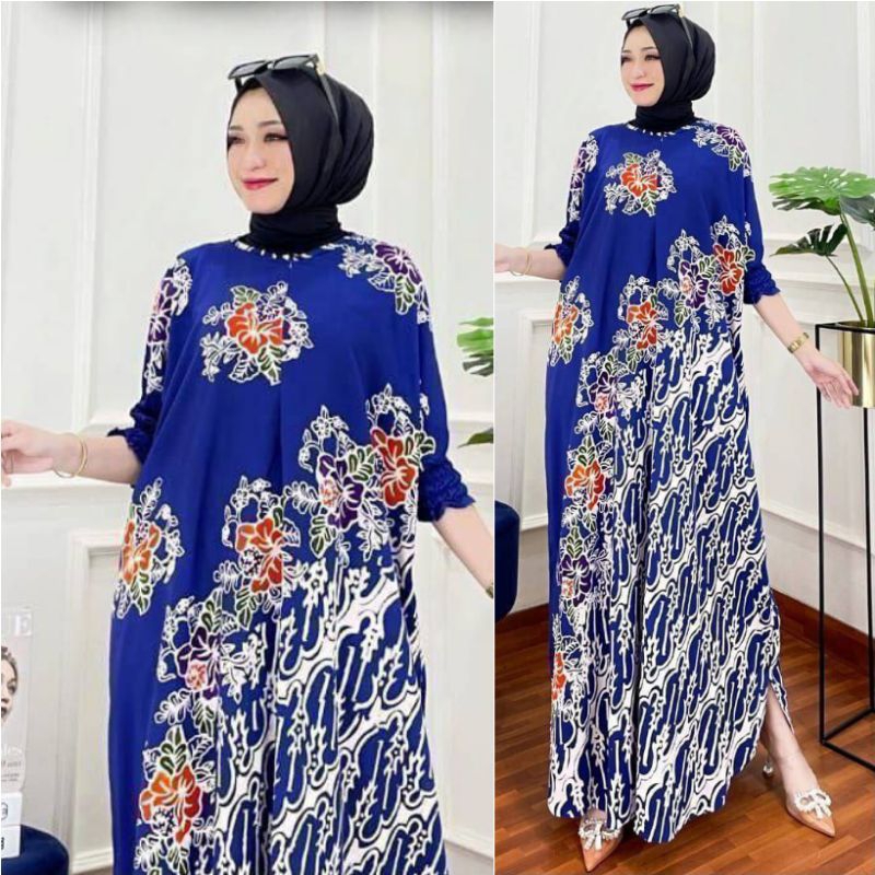 Tatia Kaftan / Gamis Kaftan Batik Encim Cap Busui / Kaftan Batik Cap Encim Halusan
