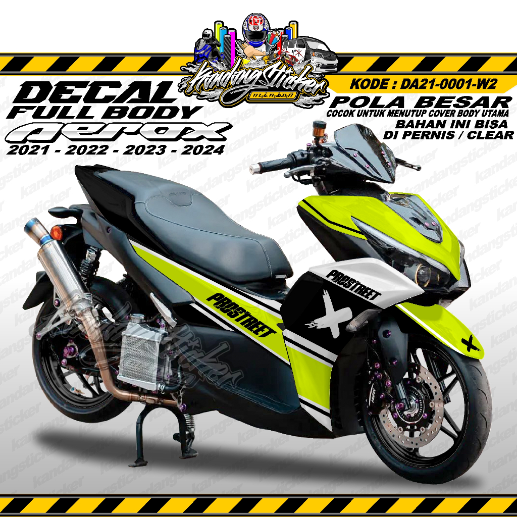 DECAL AEROX FULL BODY PROSTREET YAMAHA AEROX 2020 2021 2022 2023 2024 DA-0001-W2 SUNMORI NIGHTRIDE S