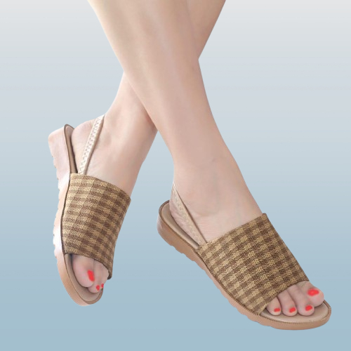 SANDAL WANITA TALI KARET SELOP MOTIF KOTAK FIN721