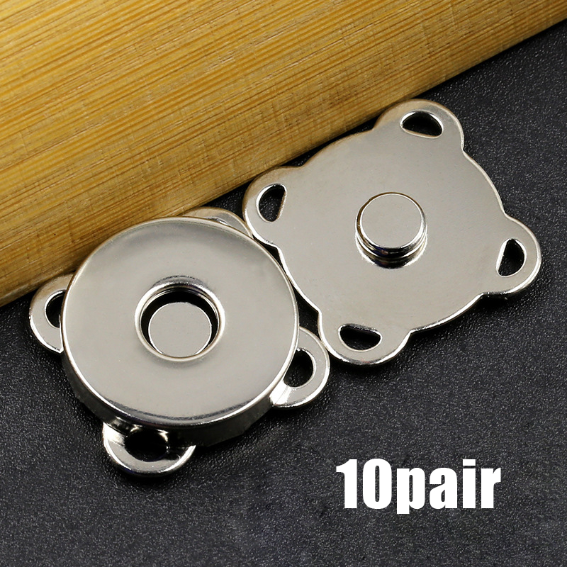 10 Pair Kancing Magnet Tas Kancing Magnet Jahit Button Aksesoris Magnet