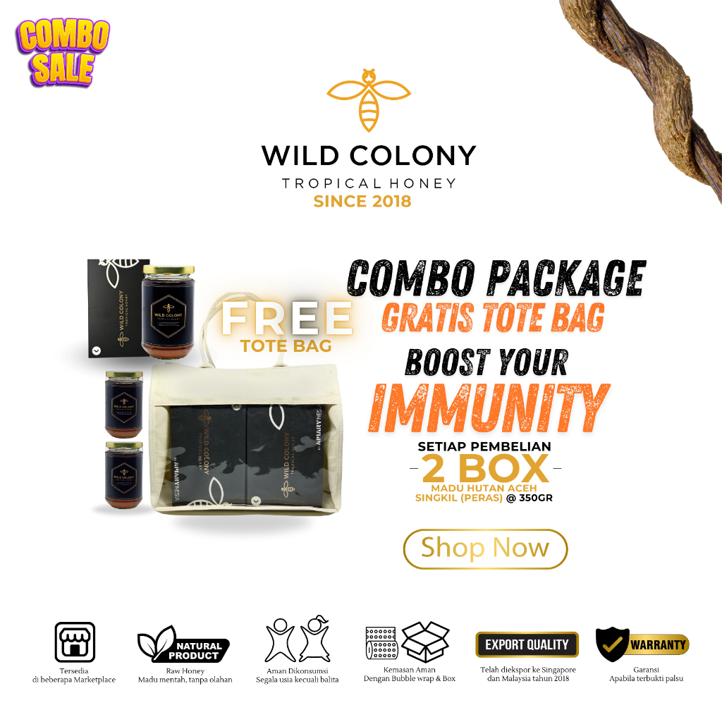 

Madu Hutan Aceh Singkil 2 box @ 350 GR Gratis Tote Bag-madu mentah-RAW Honey-Madu Asli-madu