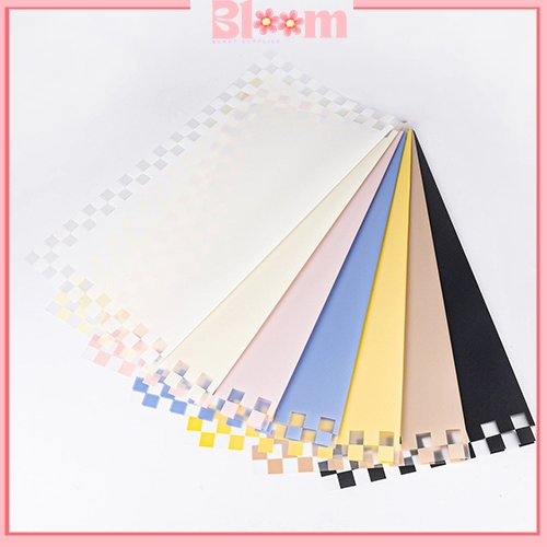 

20 Lembar kertas buket checkered pastel motif papan catur buket bunga KB6293