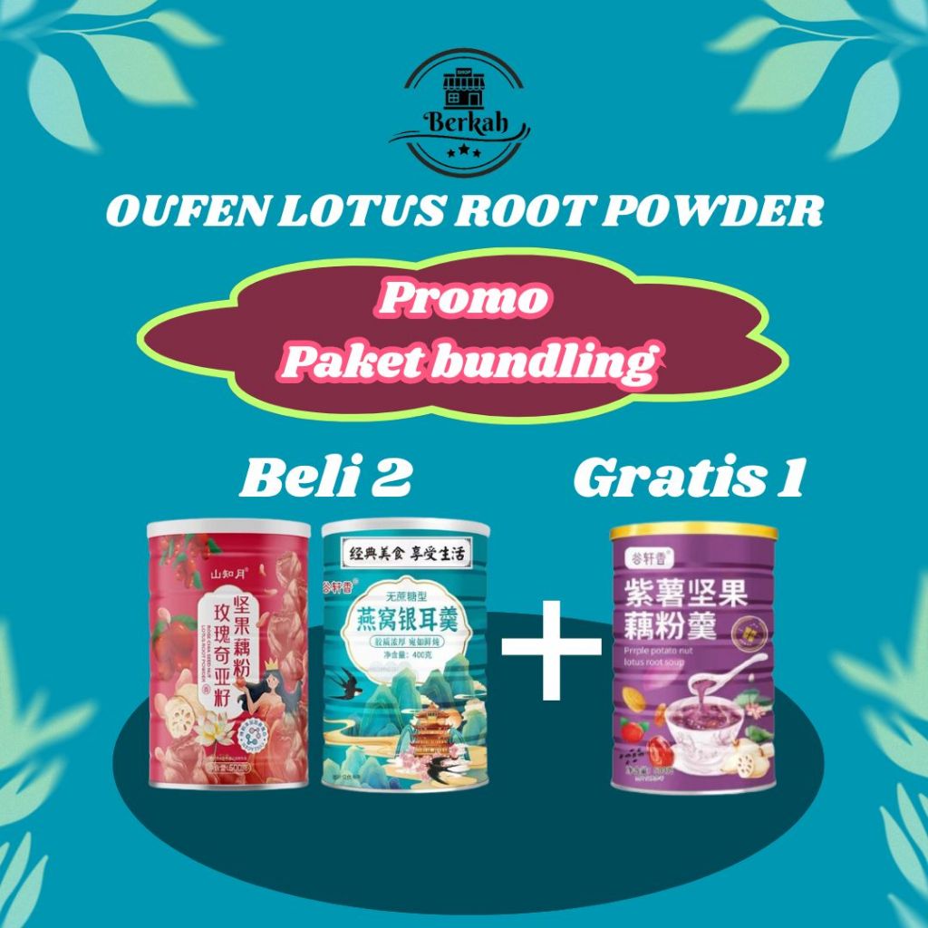 

PROMO BELI 2 GRATIS 1-OUFEN LOTUS ROOT POWDER-BUBUK AKAR TERATAI (RASA SESUAI FOTO) BPOM