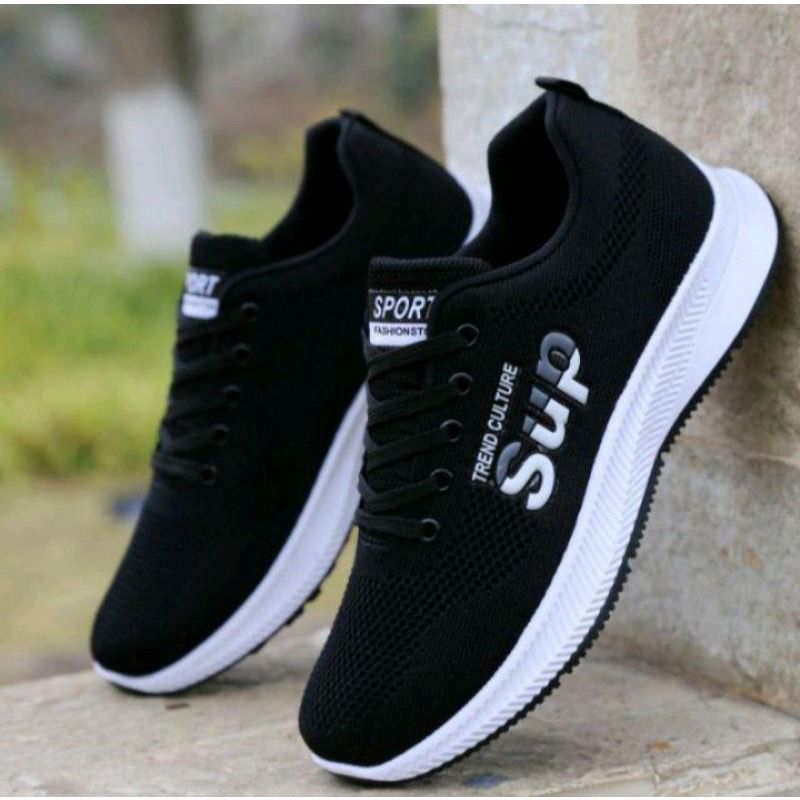 SEPATU SNEAKER PRIA NEW MODEL / SEPATU CASUAL PRIA / SEPATU MURAH PRIA / SEPATU SEKOLAH Hitam Shoes 