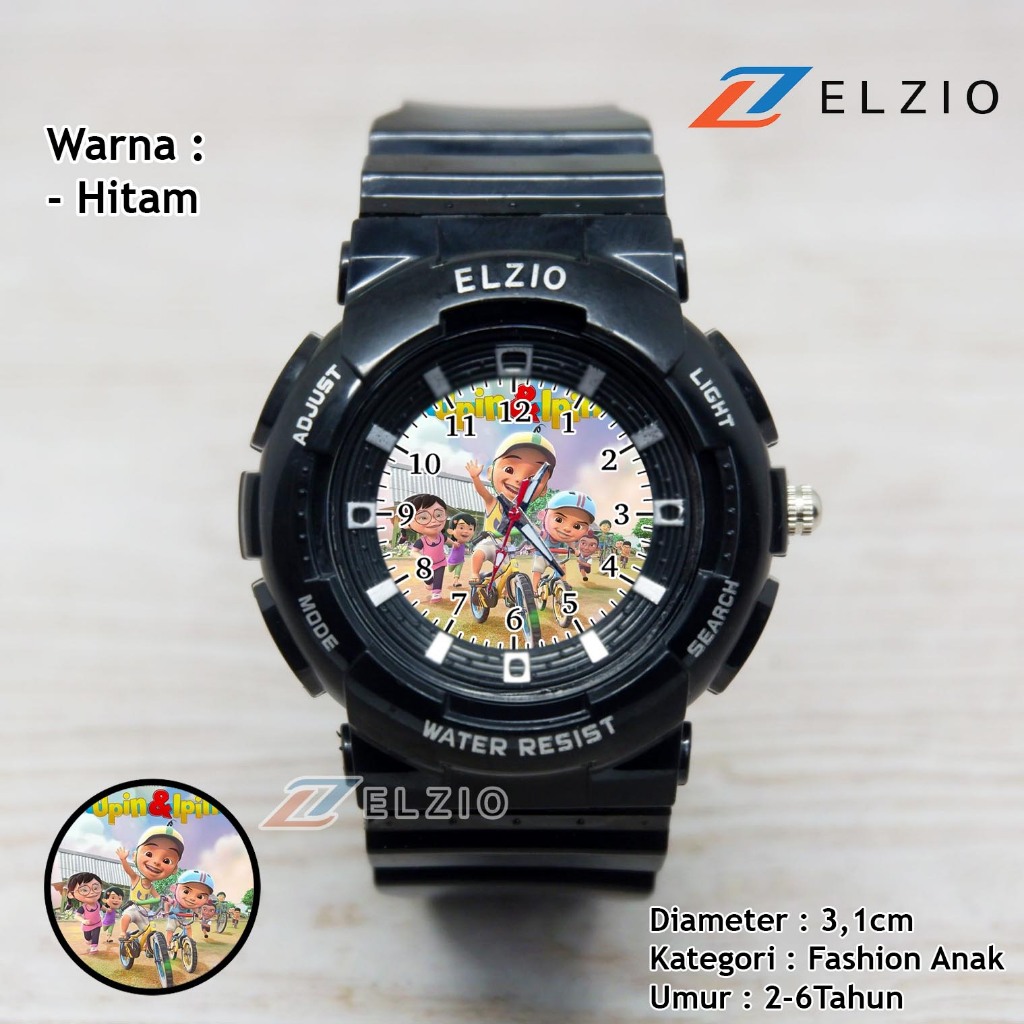 Jam Tangan Anak Laki-Laki Sport Anti Air Karakter Upin Ipin